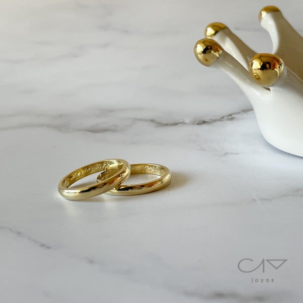 Argollas de matrimonio inglesas oro amarillo