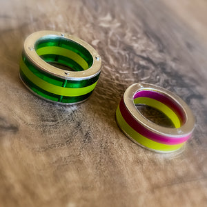 Anillos de plata con acrílico