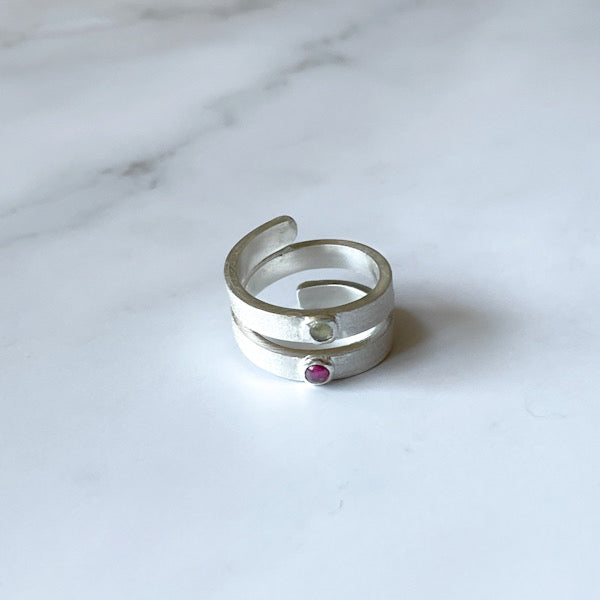Anillo espiral turmalinas